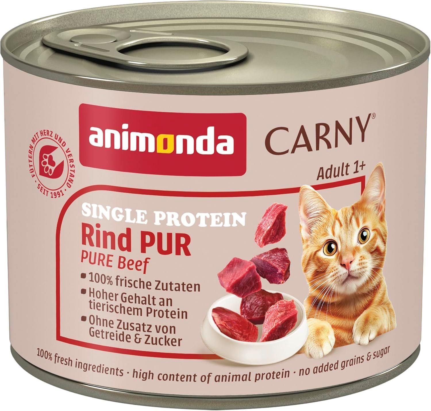 animonda Carny Katzenfutter Nass Single Protein Rind 6 x verschie