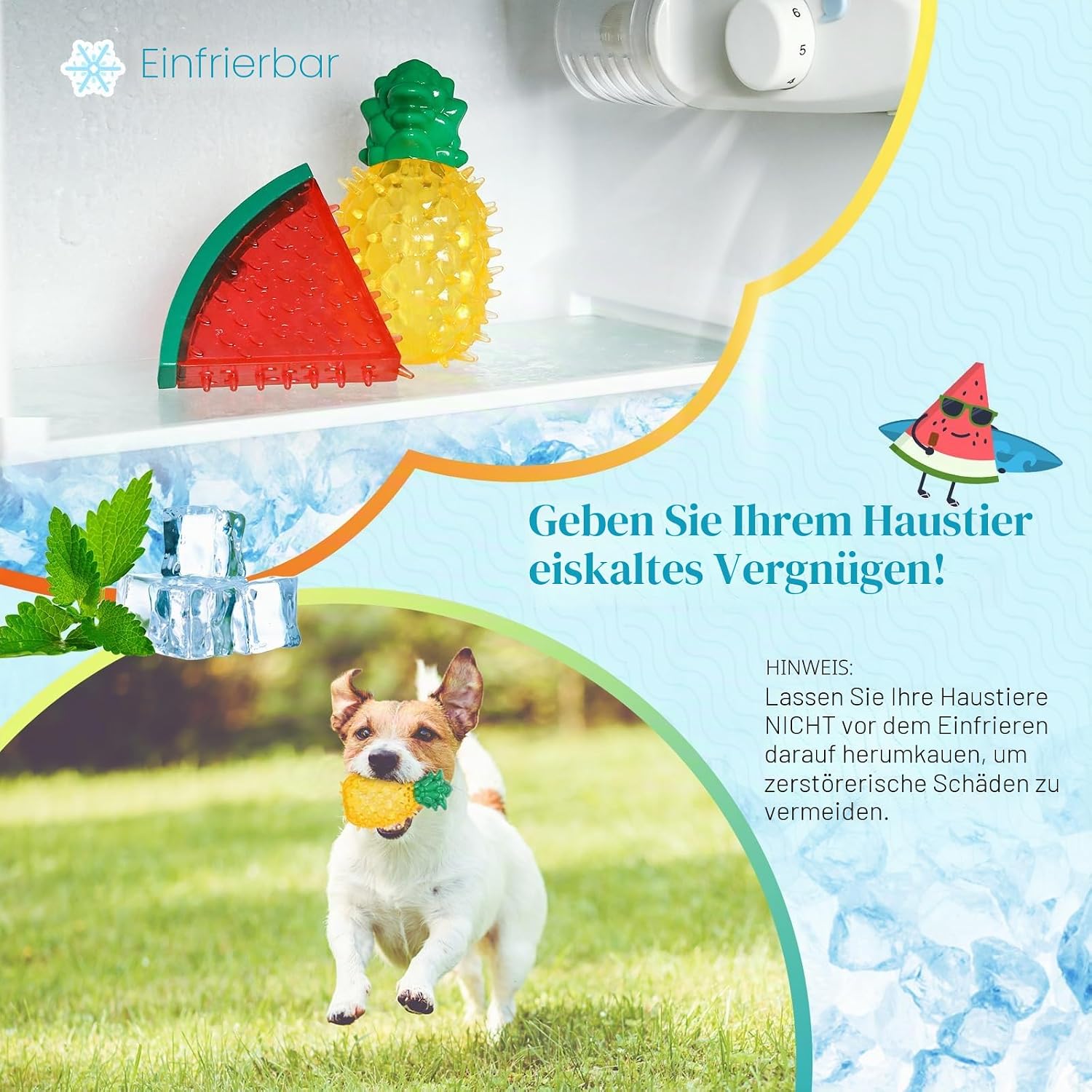 Pawaboo Hundespielzeug 2er Set Kauspielzeug Sommer Kuehlspielzeug Wassermelone An