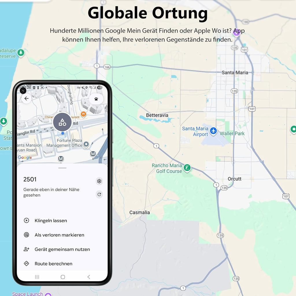 ATUVOS AirTag Pro Bluetooth Tracker fuer Android und iOS Dual-System Schluessel