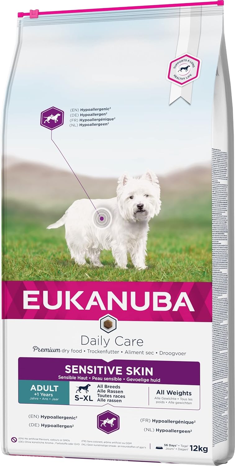 Eukanuba Daily Care Sensitive Skin Hundefutter 2,3kg hypoallergen mit Fisch