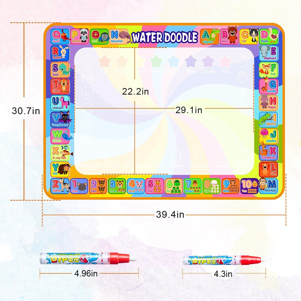 MELAND Wassermalmatte 100×78 cm mit Wasserstift fuer Kinder 3-6 Jahre
