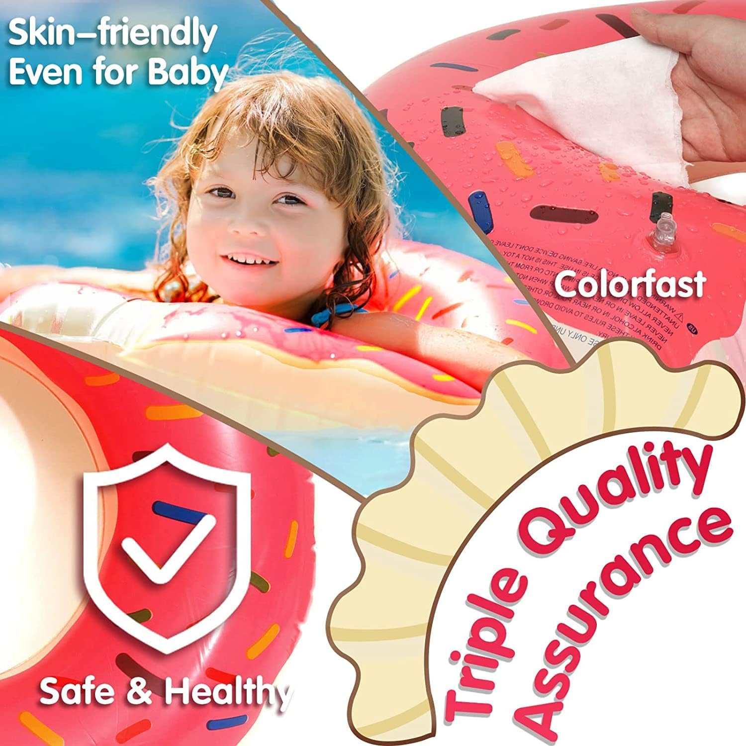Aufblasbarer Schwimmring Erwachsene Donut gross Strand Pool Wasserspielzeug