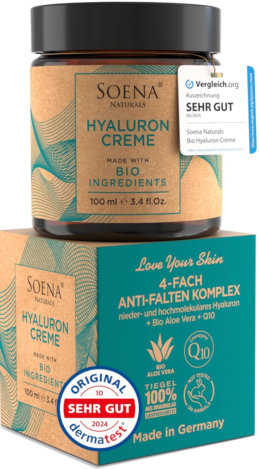 Hyaluron Q10 Creme 100 ml Tages- und Nachtcreme Anti-Falten Bio