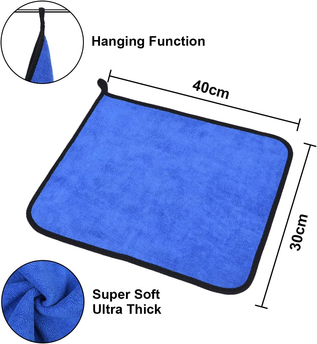 URAQT Mikrofasertuecher Auto 6er Set 500 GSM fusselfrei 30cm-60cm Reinigung