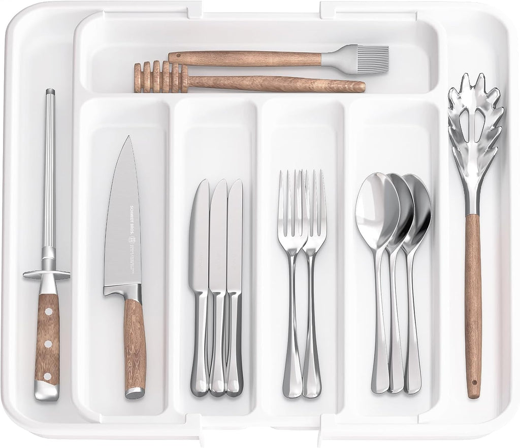 Besteckeinsatz erweiterbar fuer Schublade Kuechen Organizer Besteckkasten