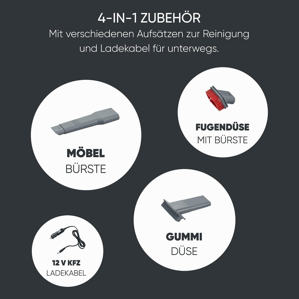 SEVERIN Akku Handstaubsauger 3‑in‑1 Nass und Trocken Weiss/Rot
