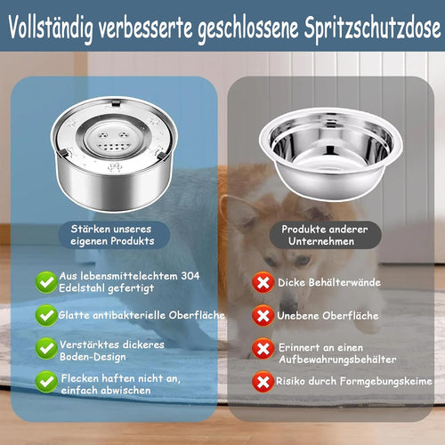 3 L Edelstahl Antischling Napf fuer Hunde Reise Slow Feeder Mittelgrosses