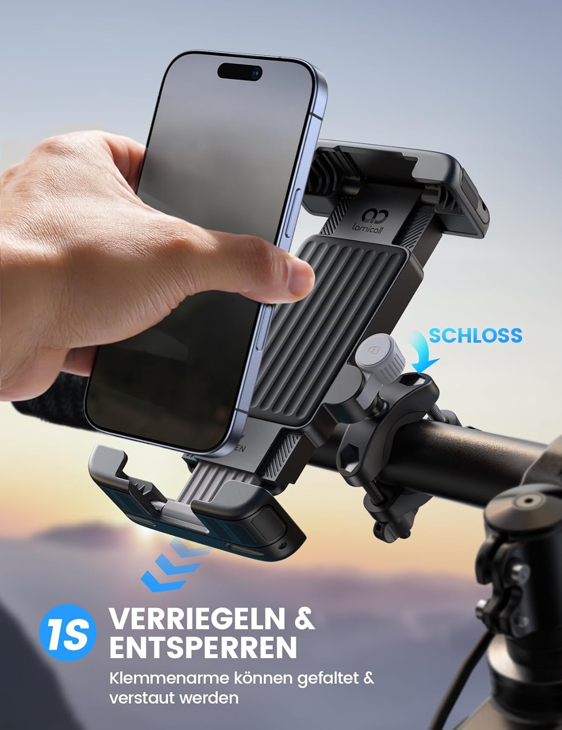 Handyhalterung Fahrrad Lenker 6-7 Zoll Schnellverschluss Universal