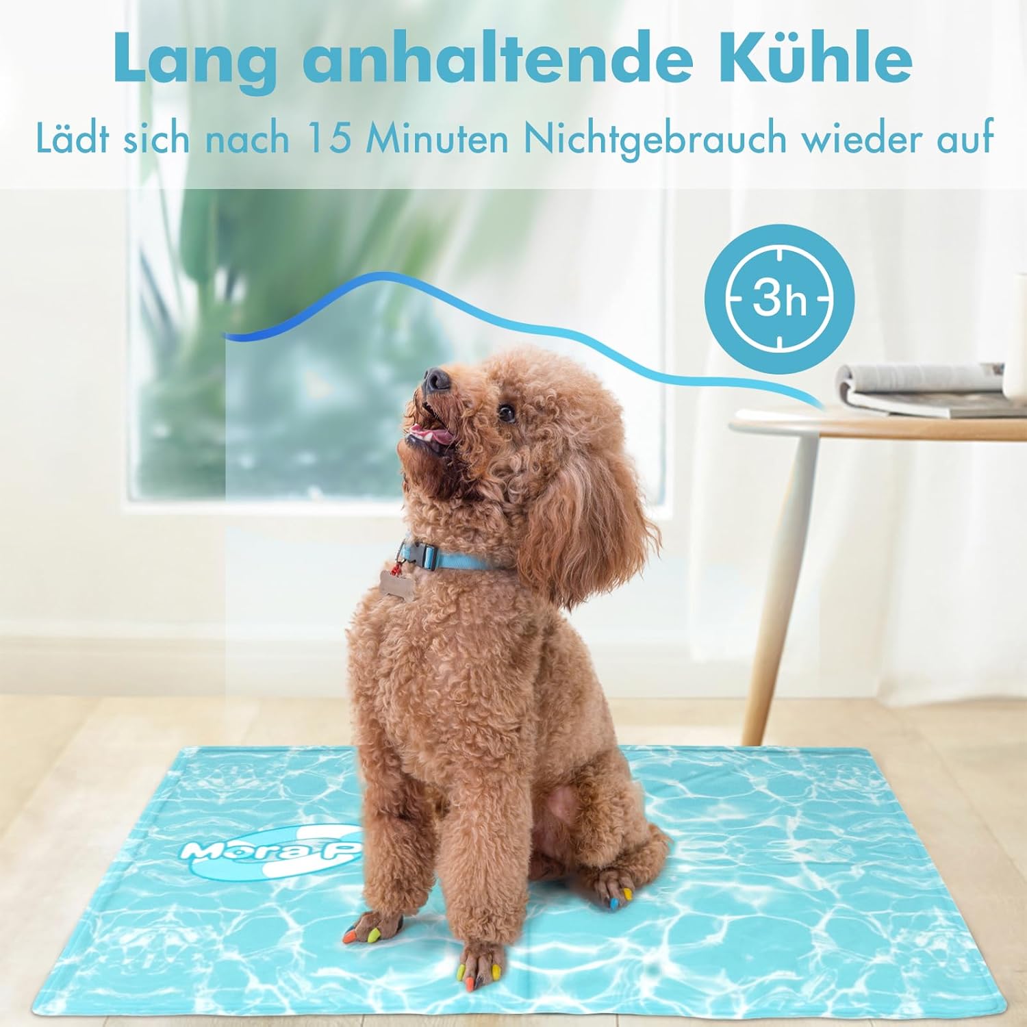 Pawtasy Kuehlmatte fuer Hunde und Katzen S 50x40 cm selbstkuehlendes Gel