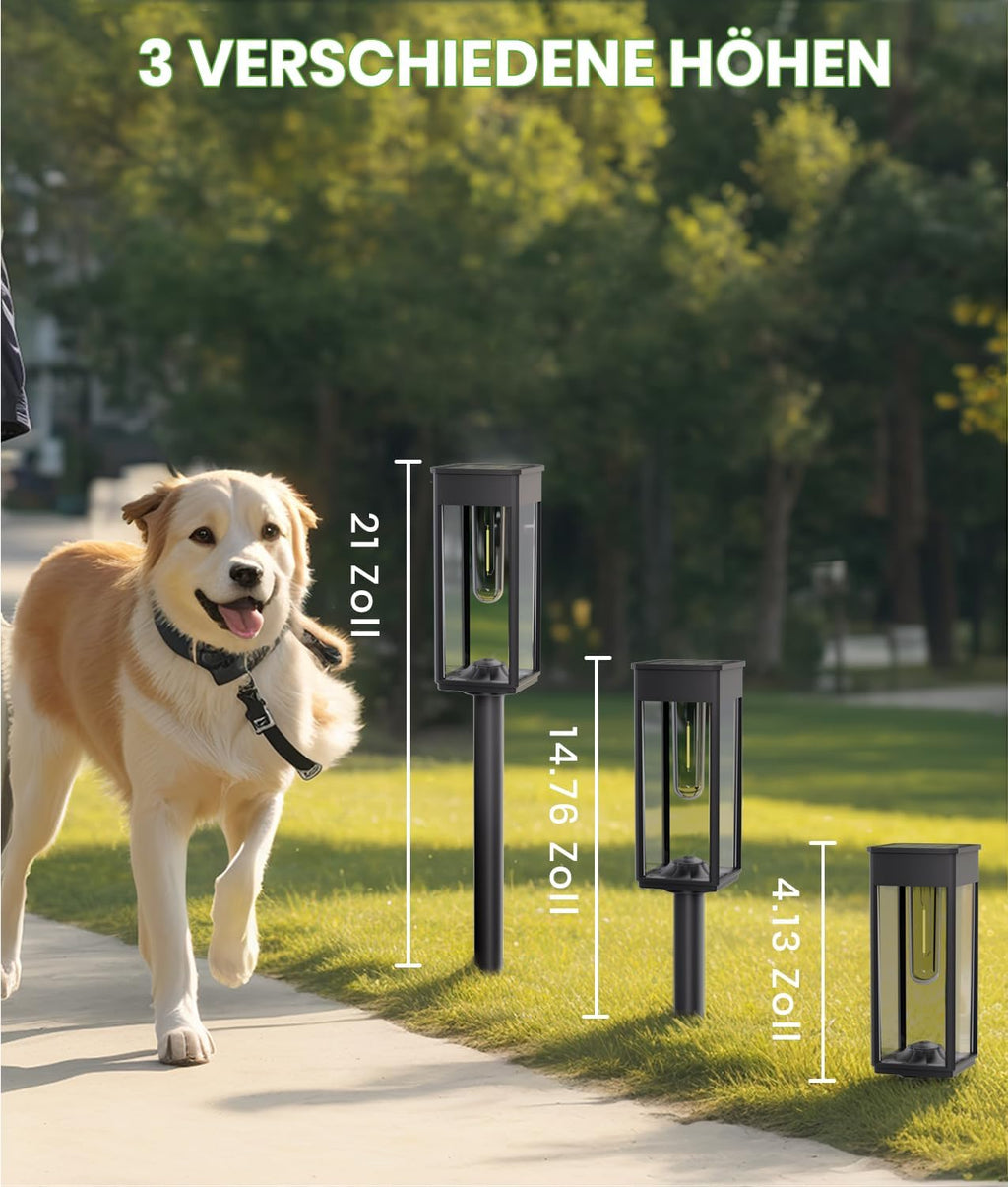 BITPOTT Solarleuchten Garten 6er Set IP65 wasserdicht warmweiss lange Laufzeit