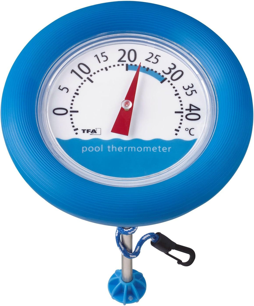TFA Dostmann Poolwatch Schwimmbadthermometer analog gross blau 40.2007