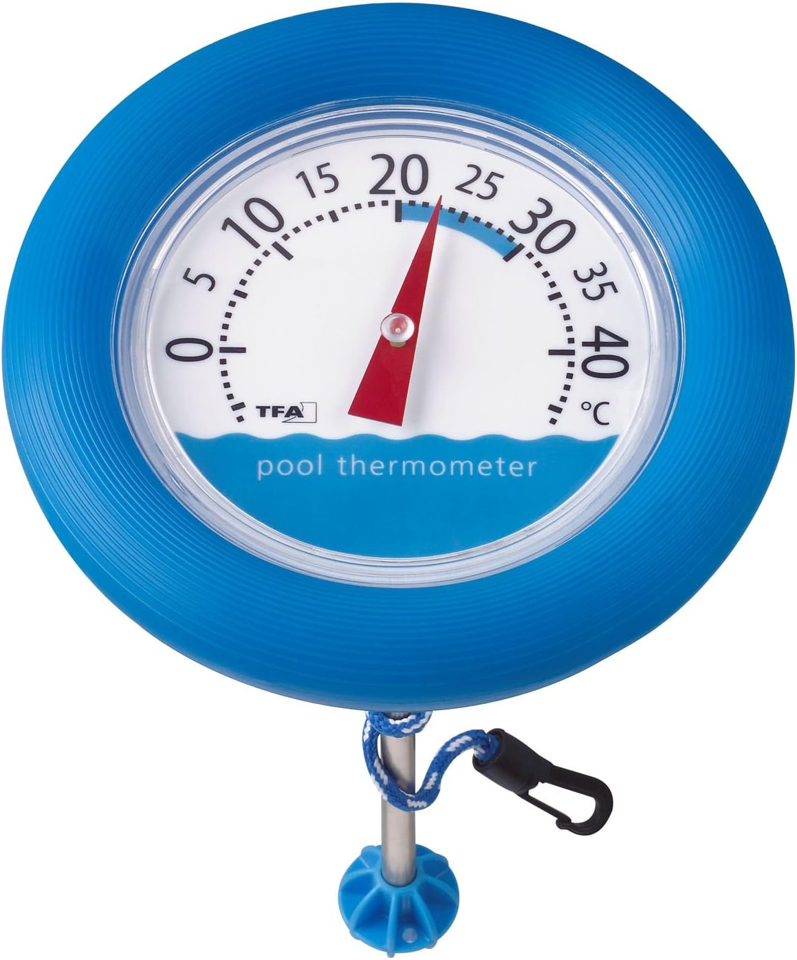 TFA Dostmann Poolwatch Schwimmbadthermometer analog gross blau 40.2007