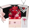 Ewige Rose mit Herz Halskette Damen Geschenk Infinity Rose Moosbett