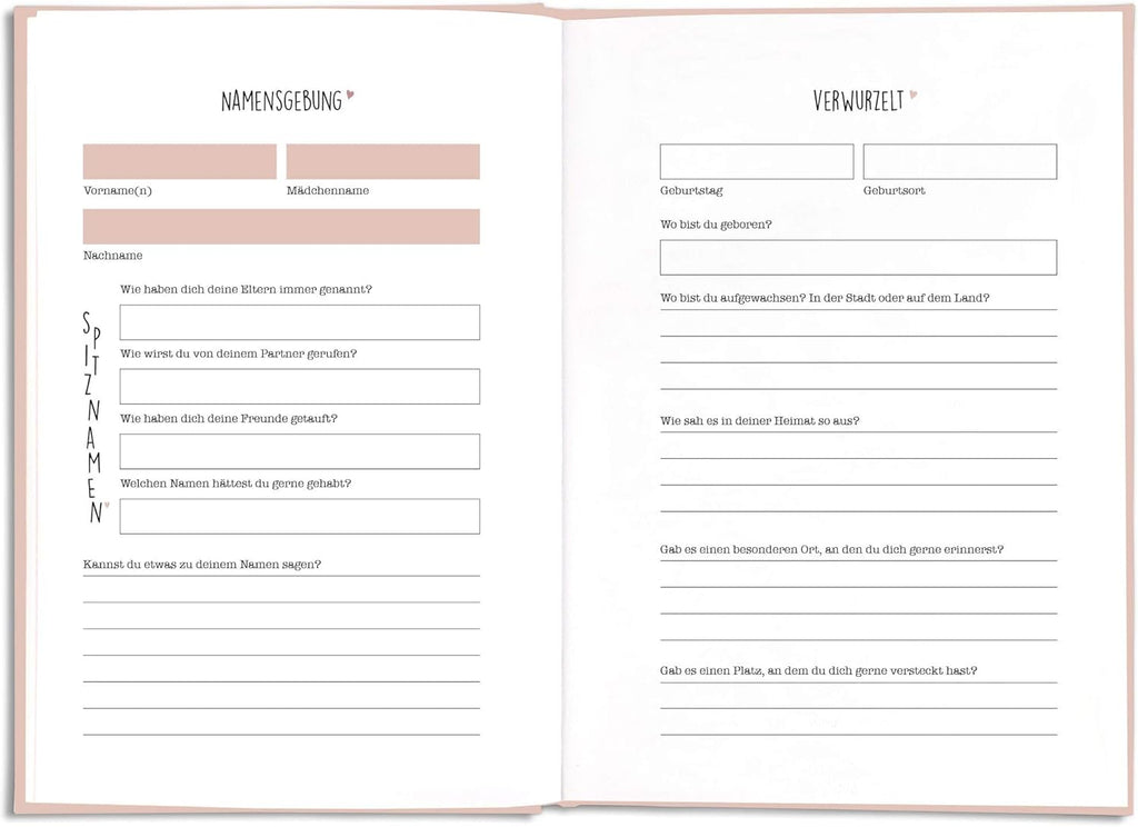 Muetter Ausfuellbuch Erinnerungsbuch persoenliches Fragebuch Geschenkidee Groesse Deu
