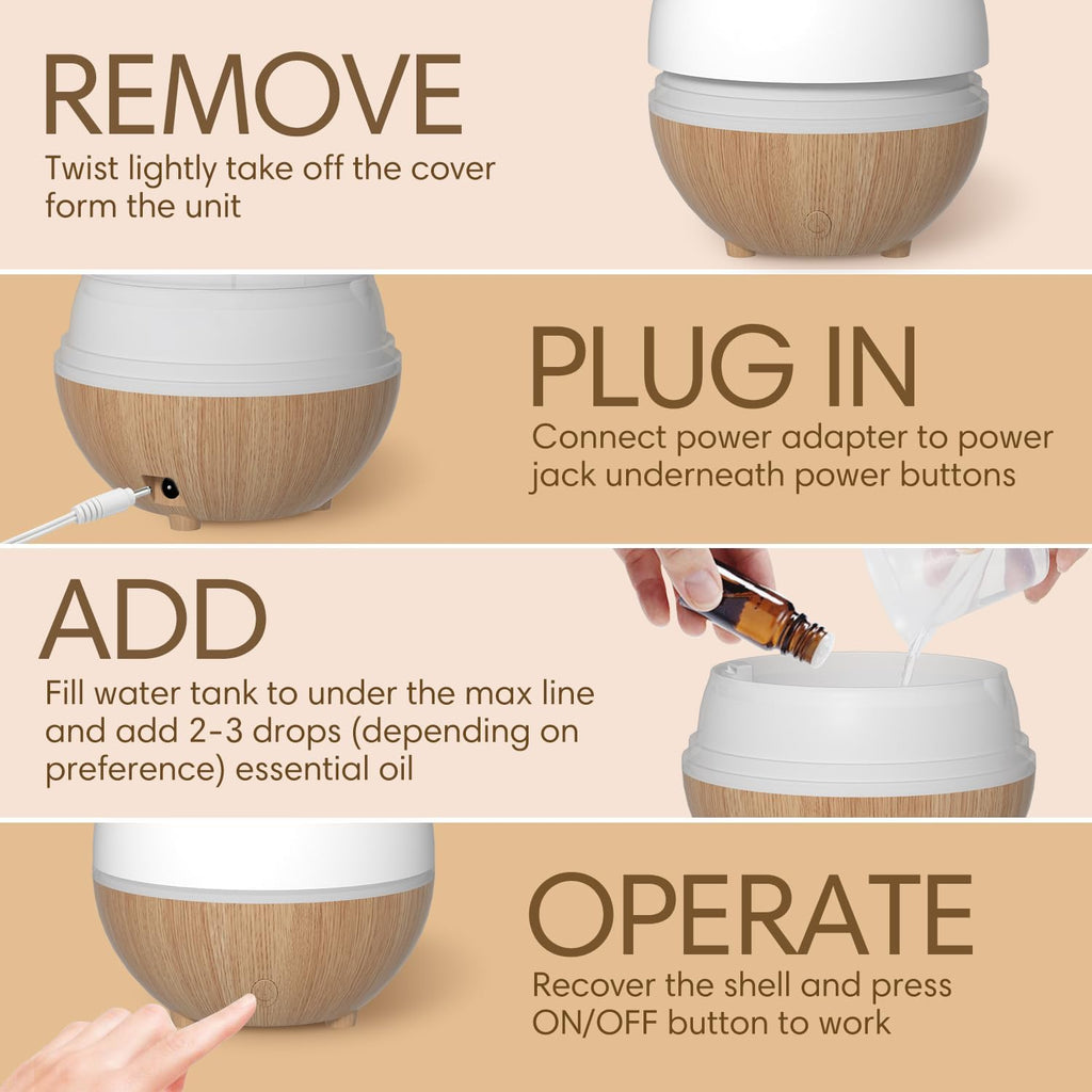 SALKING Ultraschall Aroma Diffuser LED RGB Weiss Holzoptik