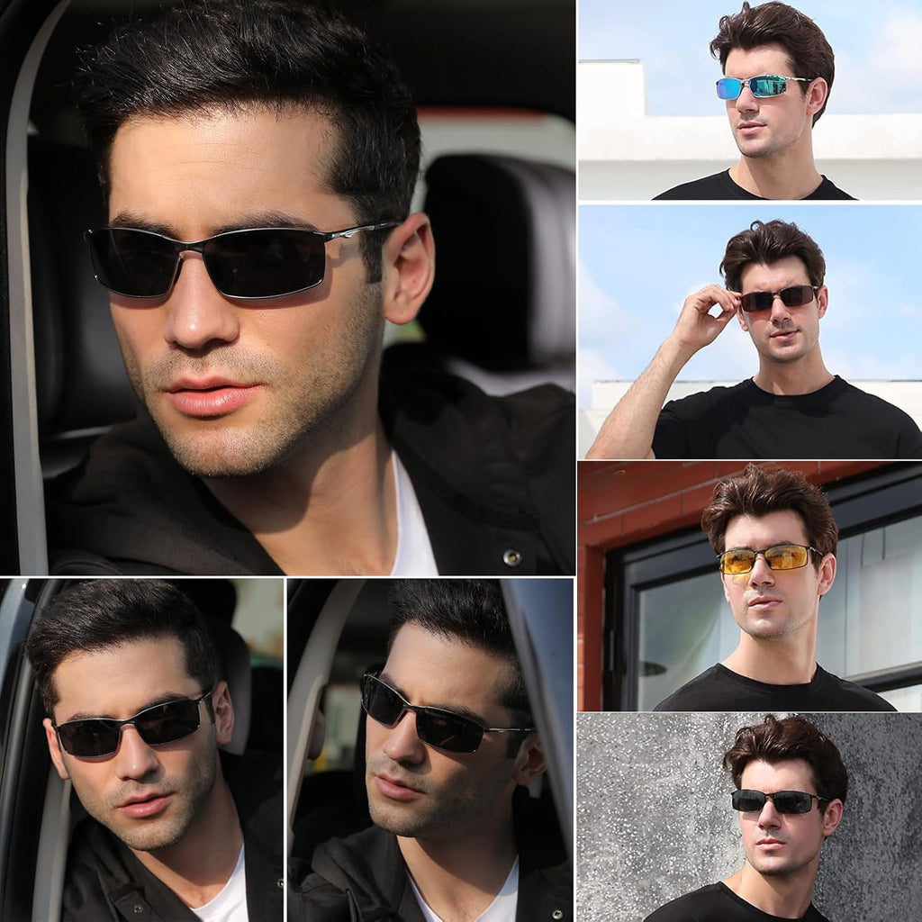 LEDING&BEST Polarisierte Piloten Sonnenbrille Metallrahmen Unisex