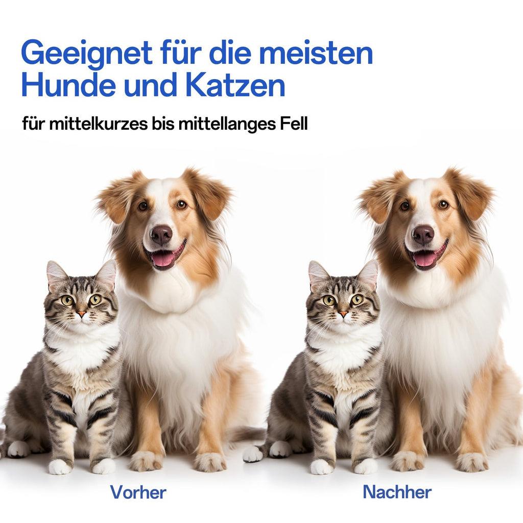 Fellbuerste fuer Hunde und Katzen selbstreinigend fuer Lang- und Kurzhaar
