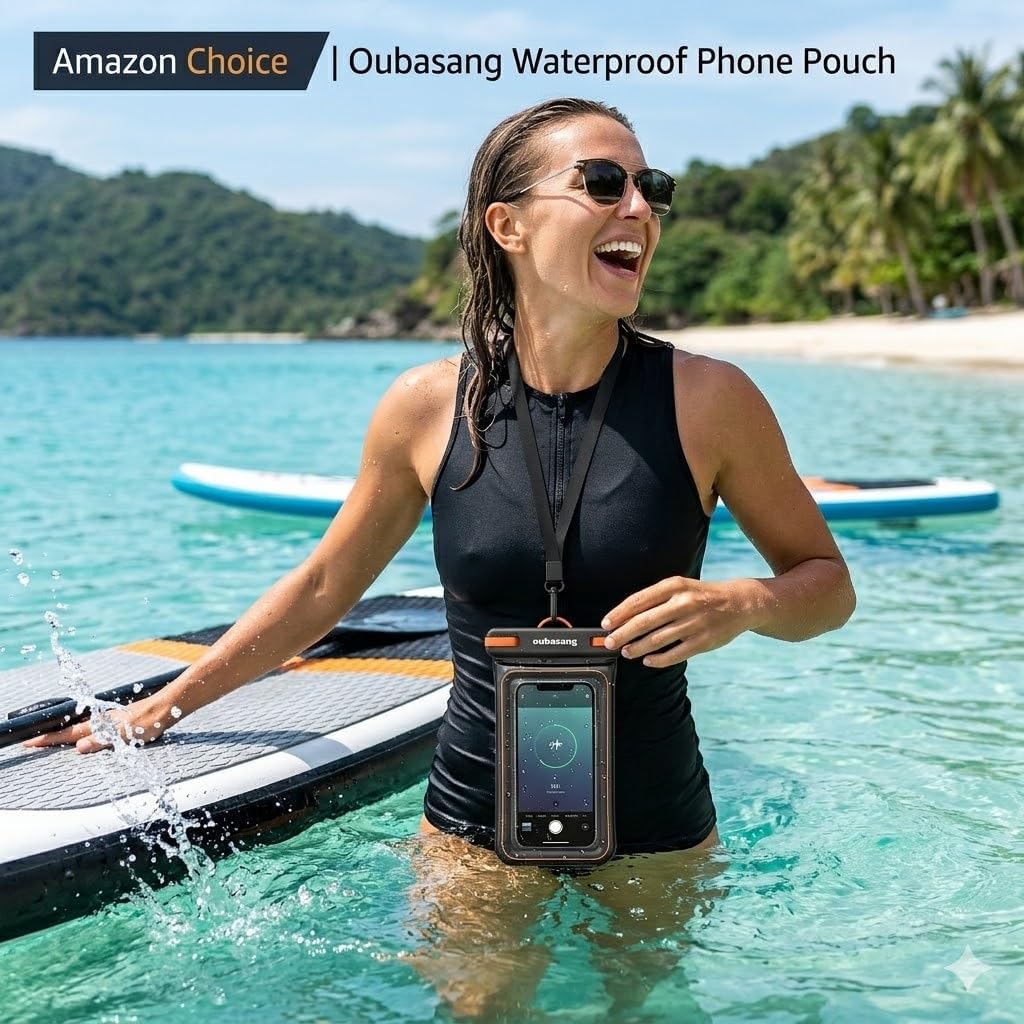Wasserdichte Handyhuelle IPX8 bis 7,5 Zoll, doppelt wandig, hohe Auftriebskraft