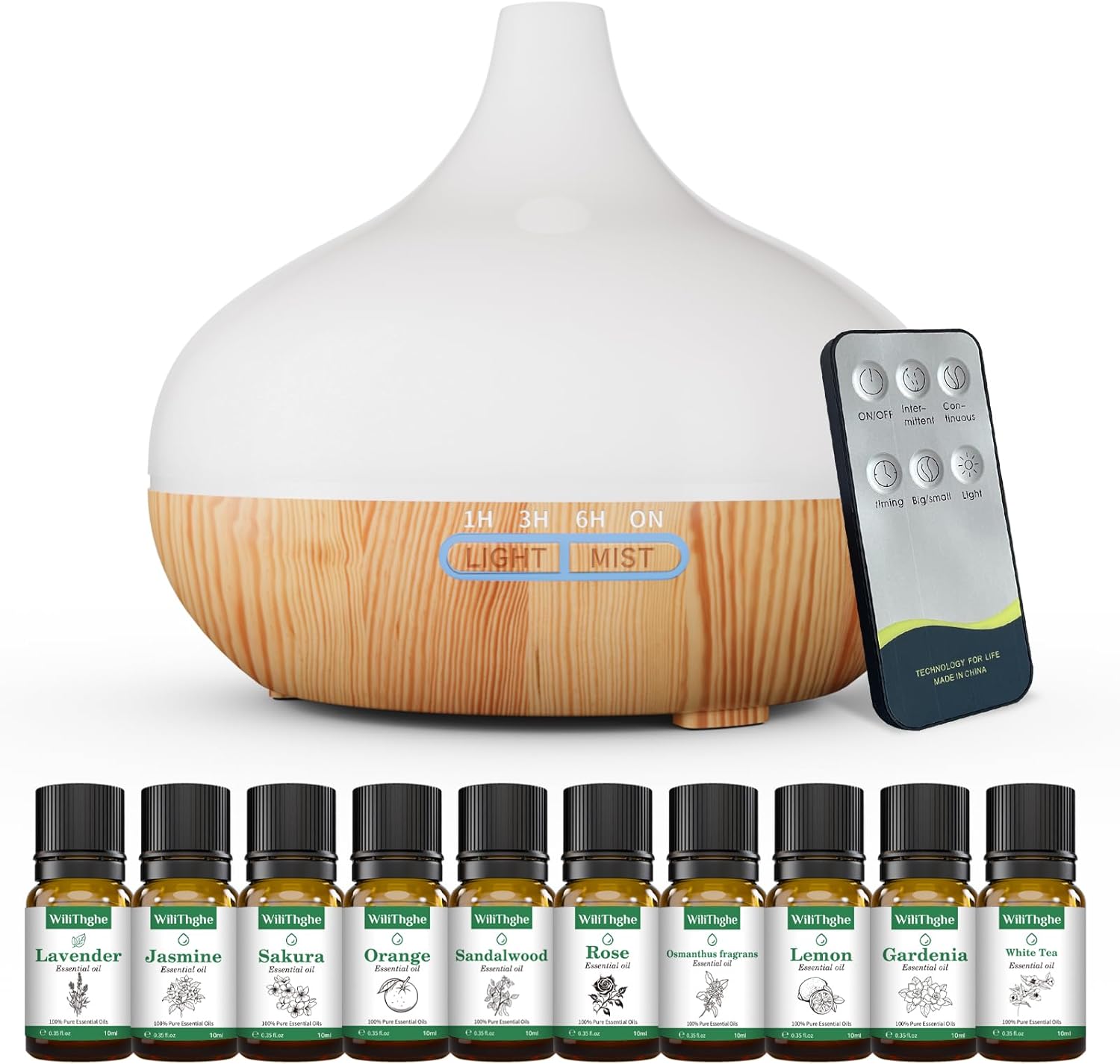 Aroma Diffuser 500 ml mit Fernbedienung 14 LED Farben Timer Duftzerstaeuber