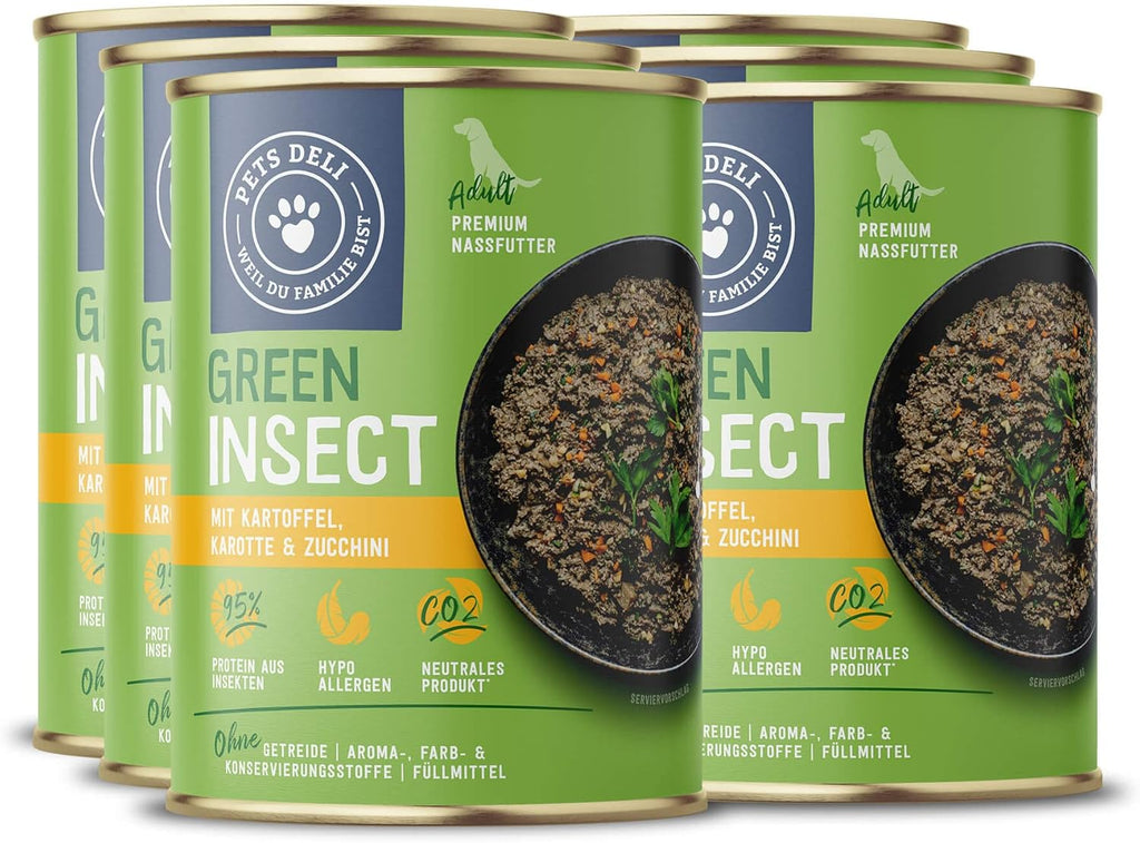 Pets Deli Green Insect Hunde Nassfutter Insektenbasis 6x375g verschiedene Sorten