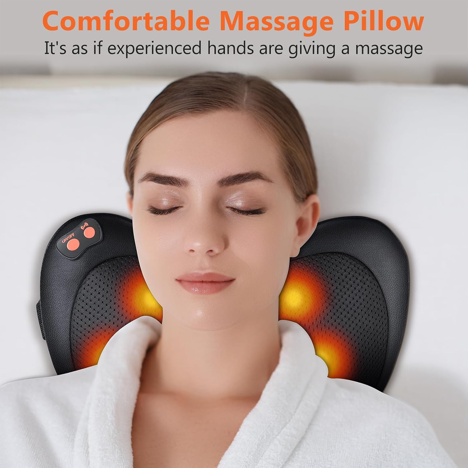 Shiatsu Massagegeraet fuer Nacken Schulter Ruecken mit Waermefunktion Massagekissen