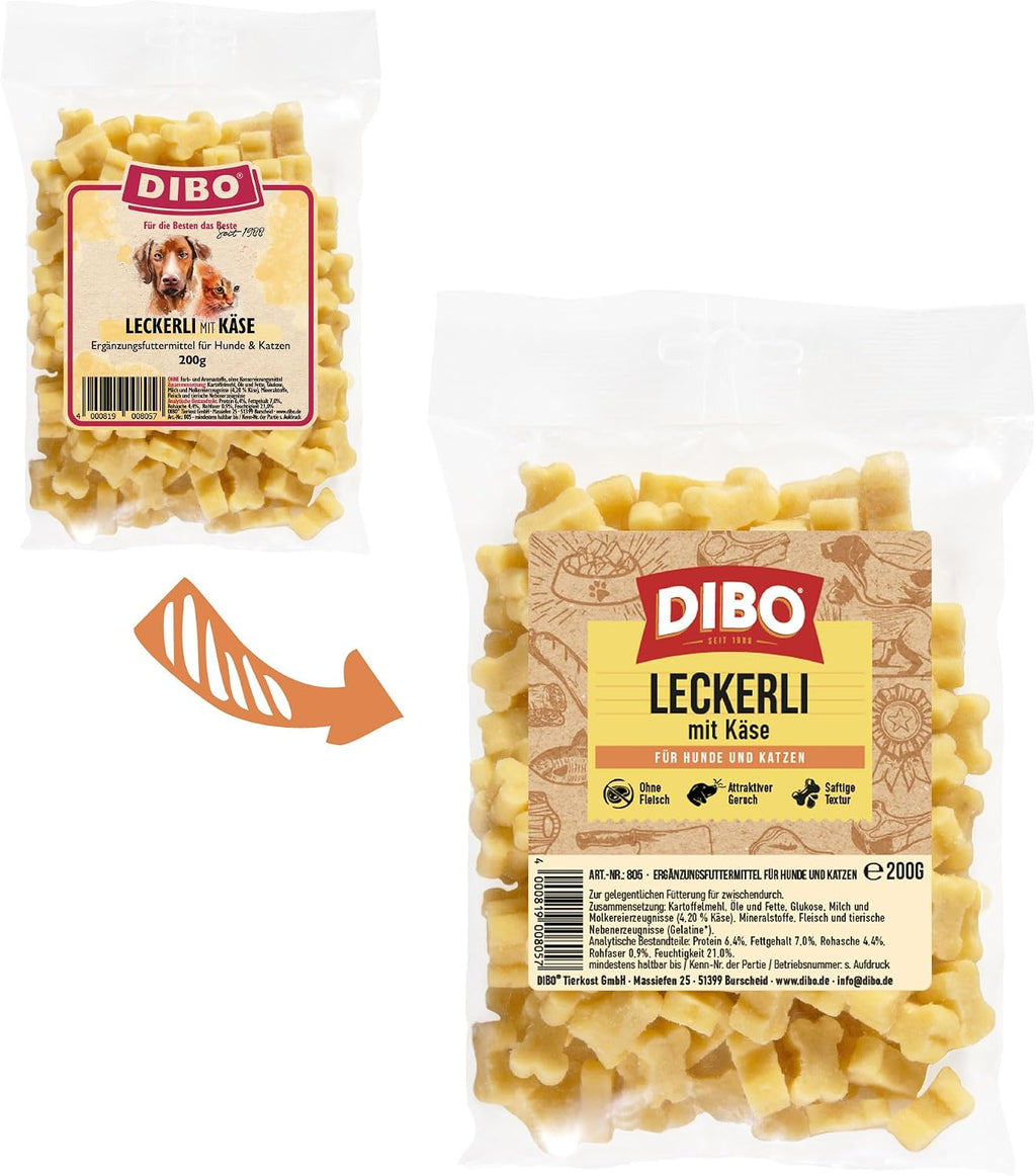 DIBO Leckerli mit Käse, Beutel - Hundesnack klein und praktisch Training Hu