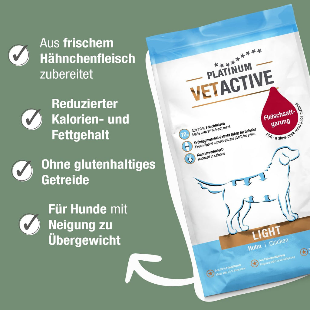 PLATINUM VetActive Light Hundefutter 5 kg fett- und kalorienreduziert