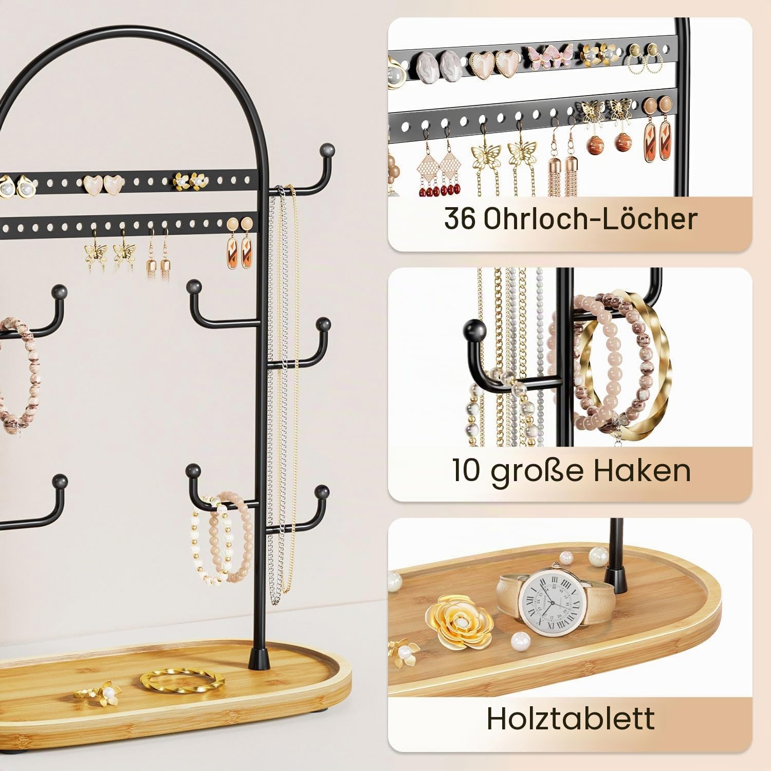 Niffgaff Schmuckstaender Organizer Schmuckaufbewahrung Jewelry Organizer