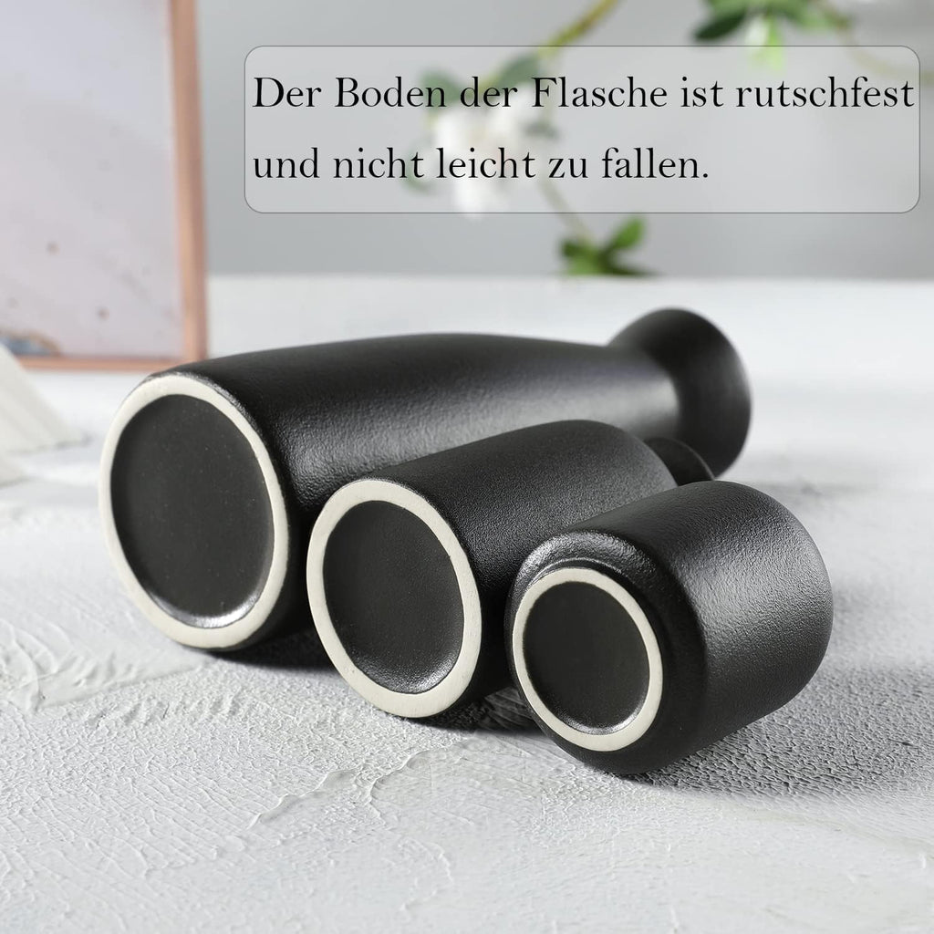 CEMABT Keramik Vasen 3er Set kleine Blumenvasen Deko Pampas Natur