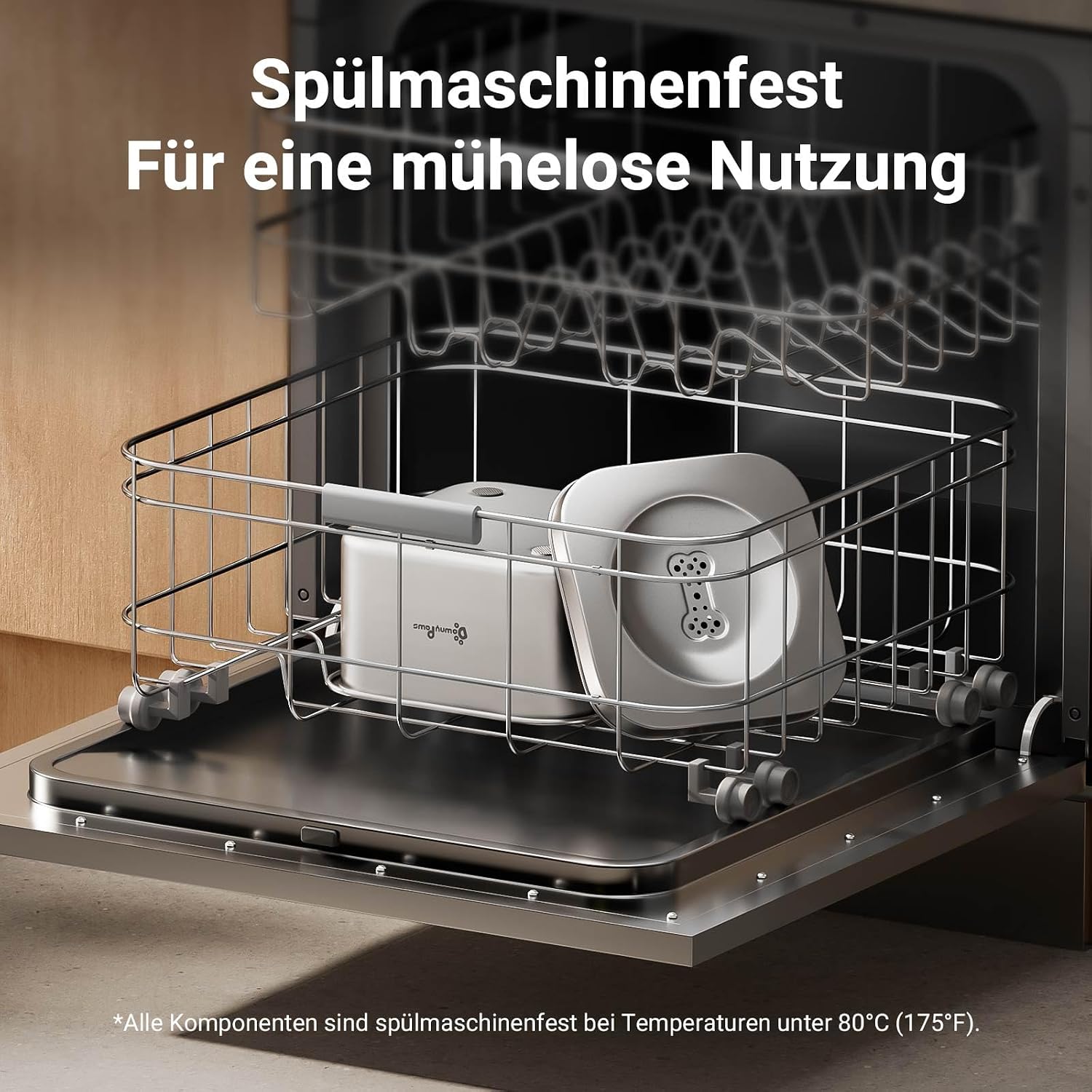 DownyPaws Hundewassernapf aus 304 Edelstahl, tropffrei, fuer drinnen und drauss