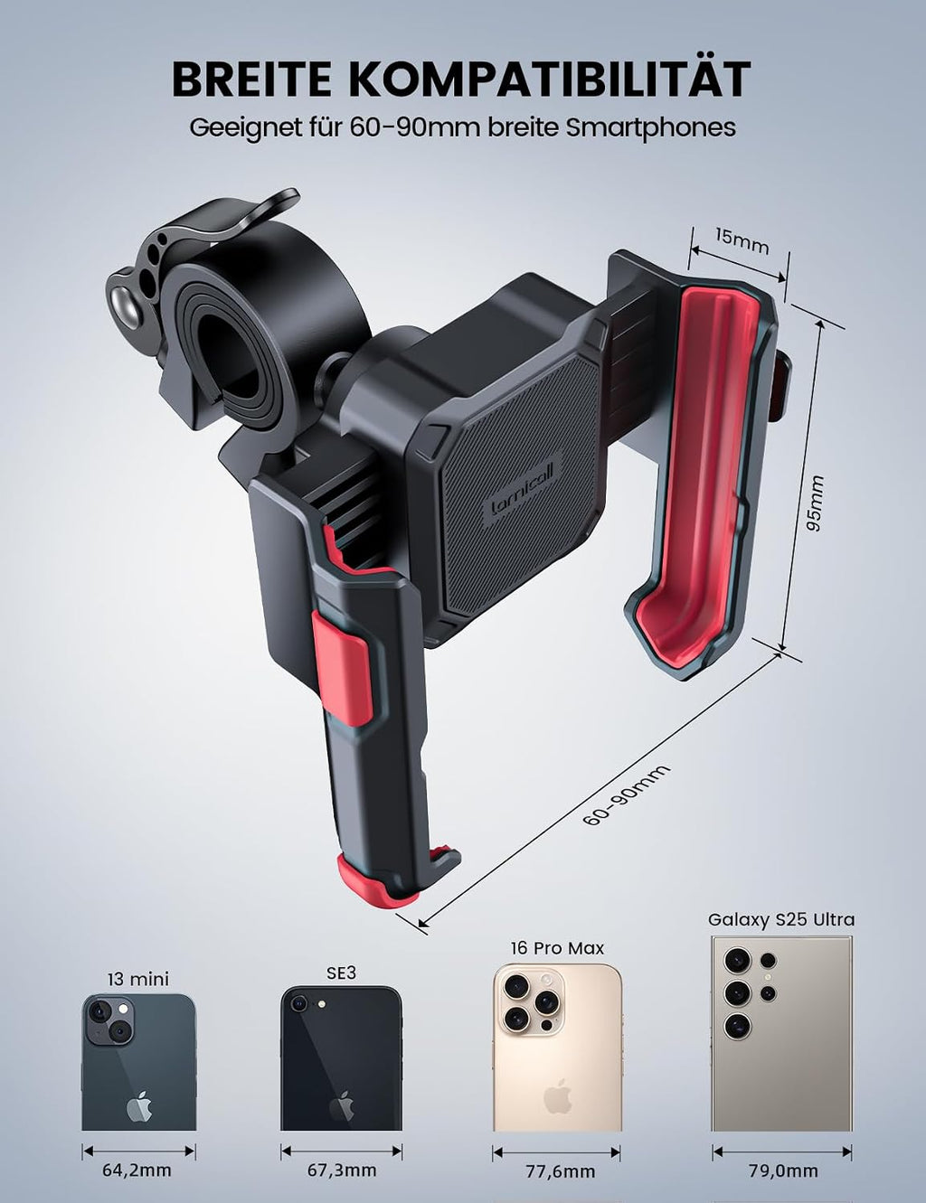 Fahrrad Lenkerhalterung 360° drehbar fuer Smartphone Universal