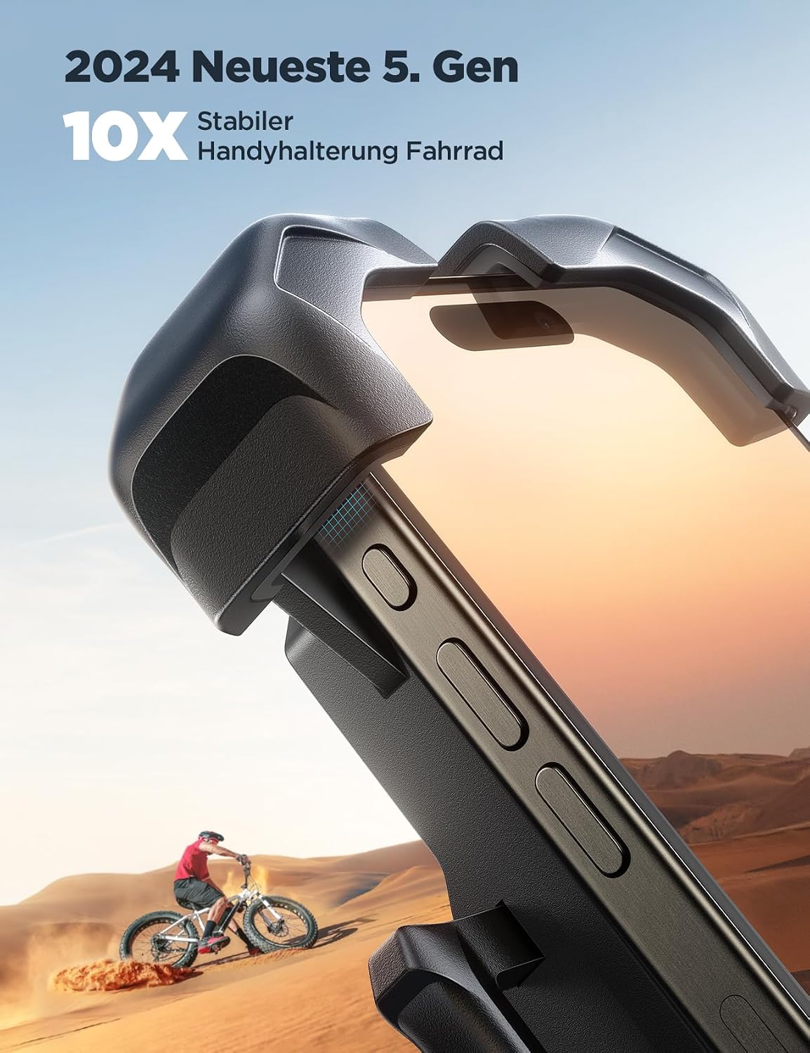 Handyhalterung Fahrrad Lenker 360° drehbar Autolock Smartphone Halter