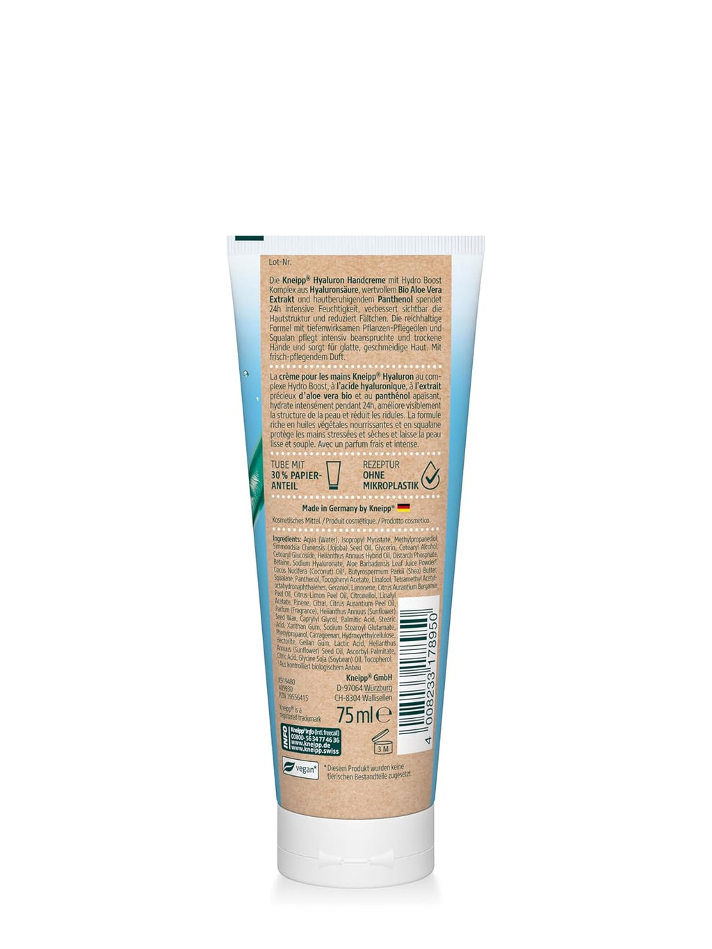 Kneipp Hyaluron Handcreme Hydro Boost schnell einziehend