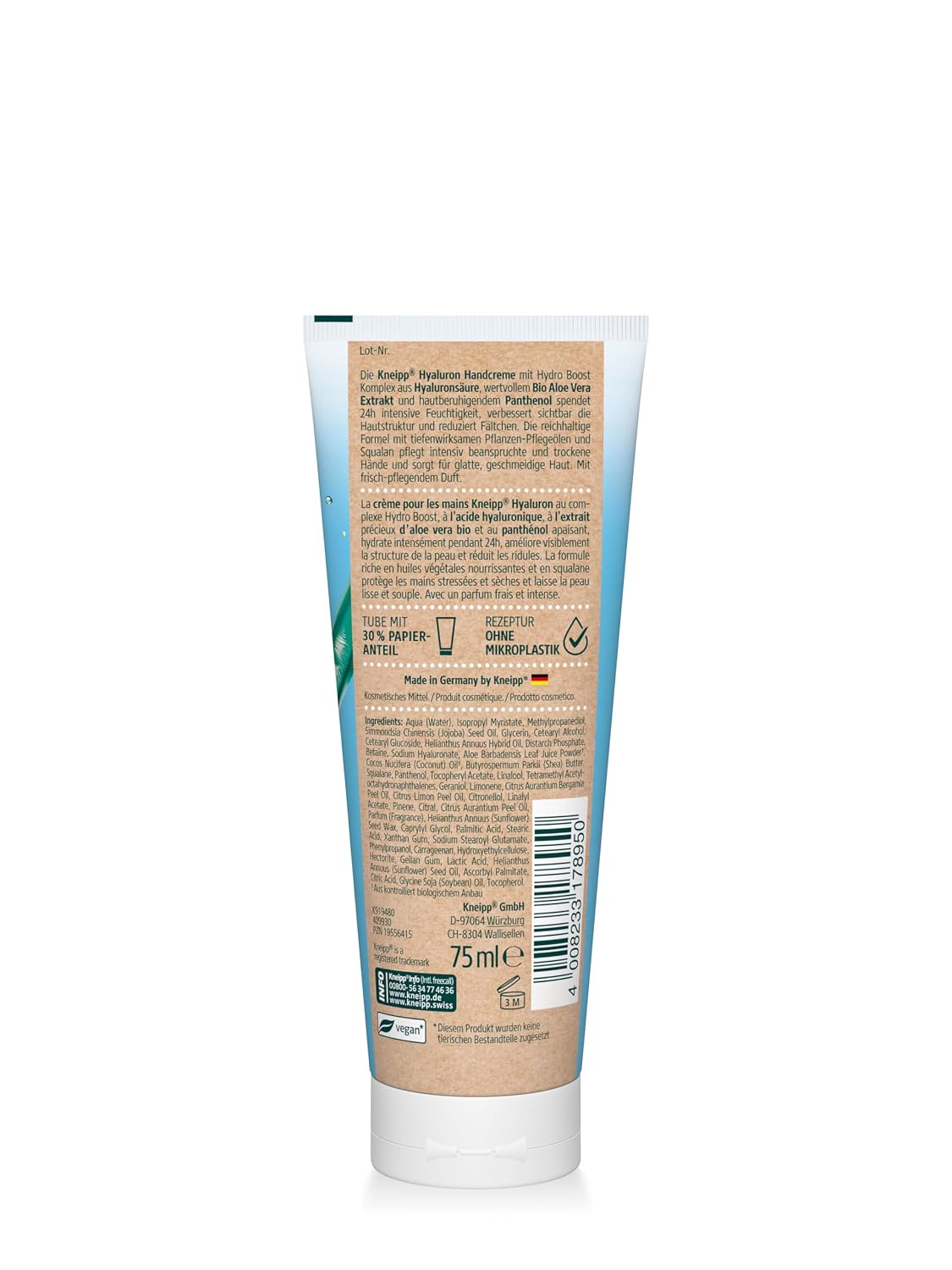 Kneipp Hyaluron Handcreme Hydro Boost schnell einziehend