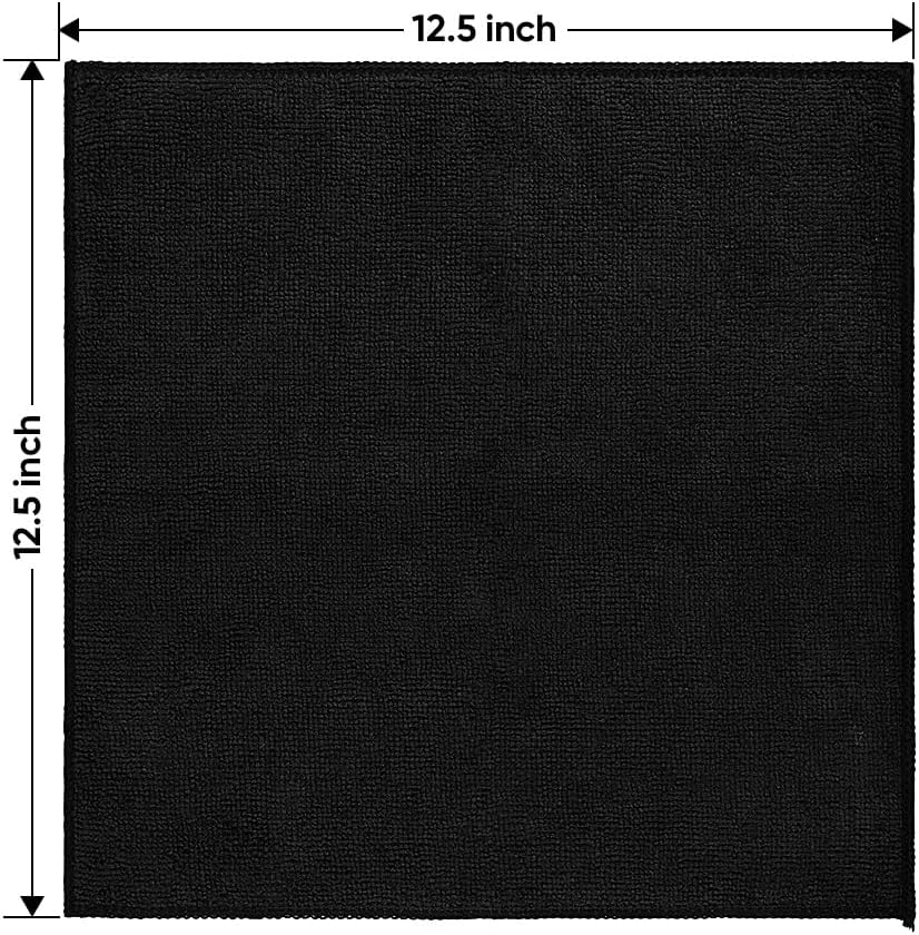 Mikrofasertuecher Reinigungstuecher schwarz 12 Stueck fusselfrei 30x30 cm