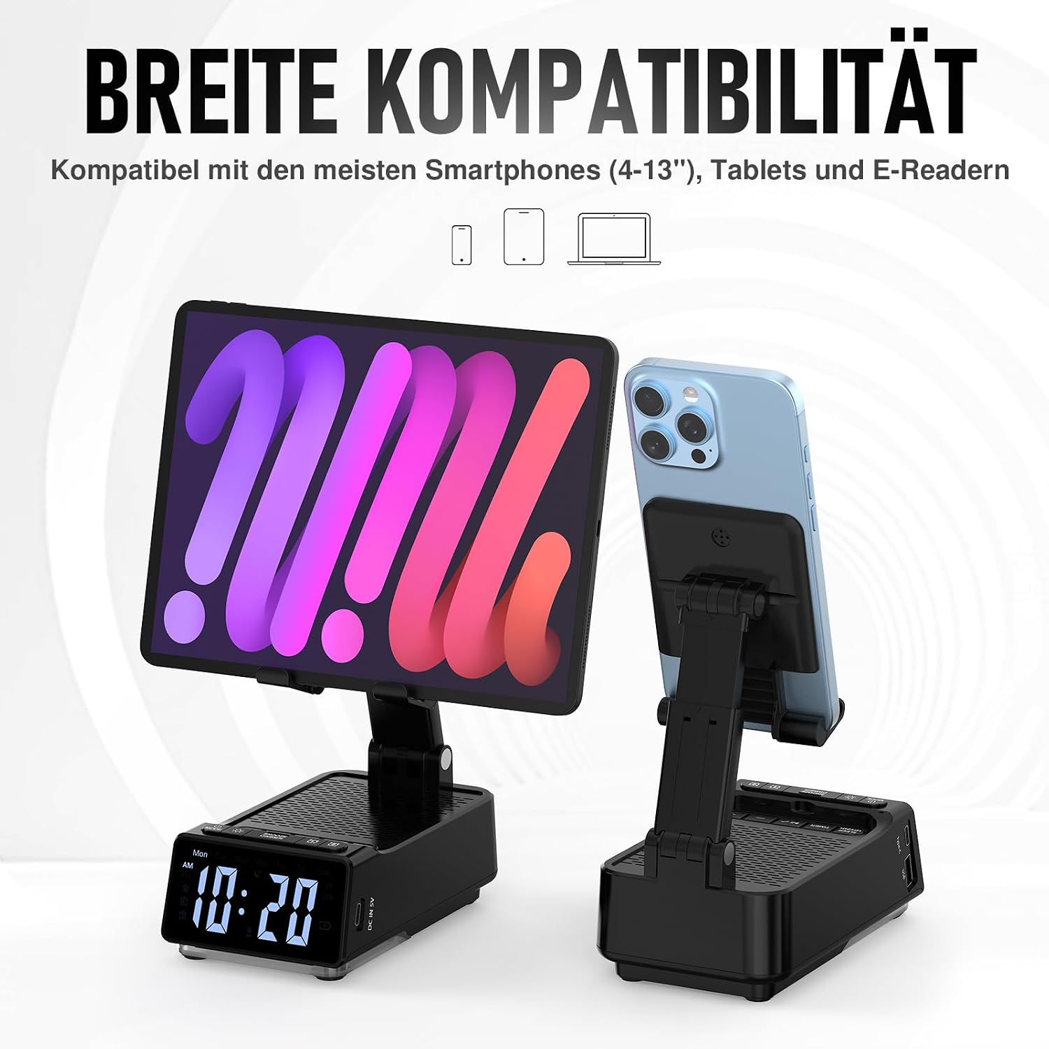 ZOOI Bluetooth Lautsprecher mit Handystaender Geschenk fuer Maenner