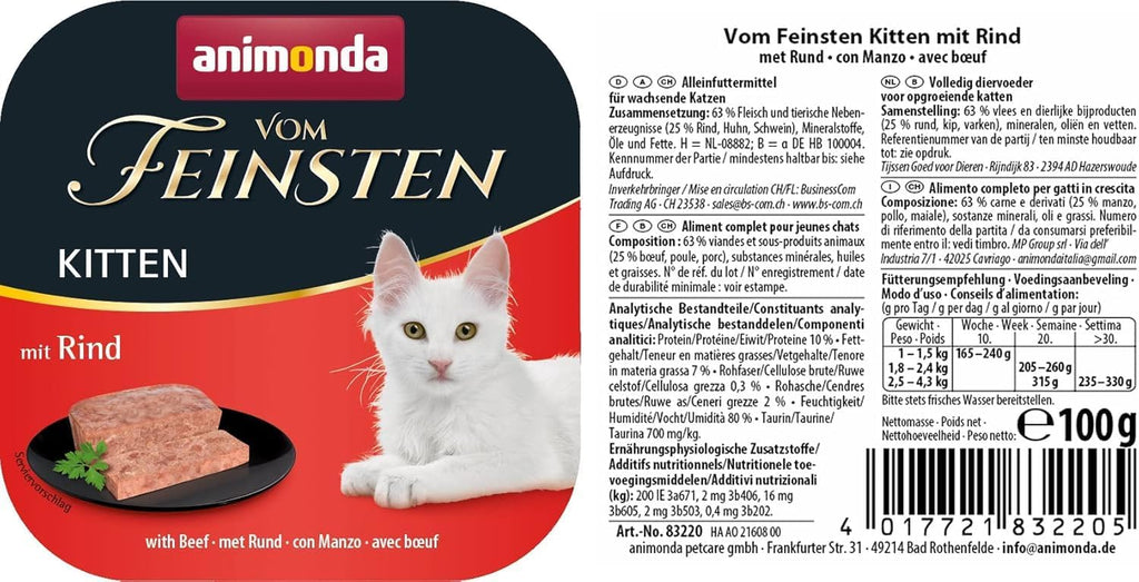 animonda vom Feinsten Kitten Nassfutter 32x100g getreidefrei verschiedene S