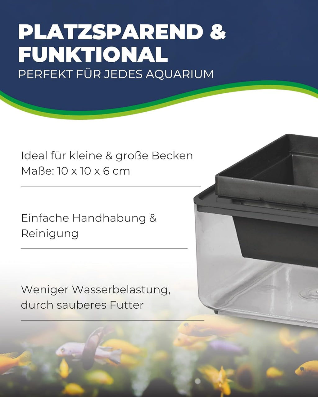 Hobby Multibox Aquarium Futterbehälter 10x10x6 cm Sieb Frostfutter