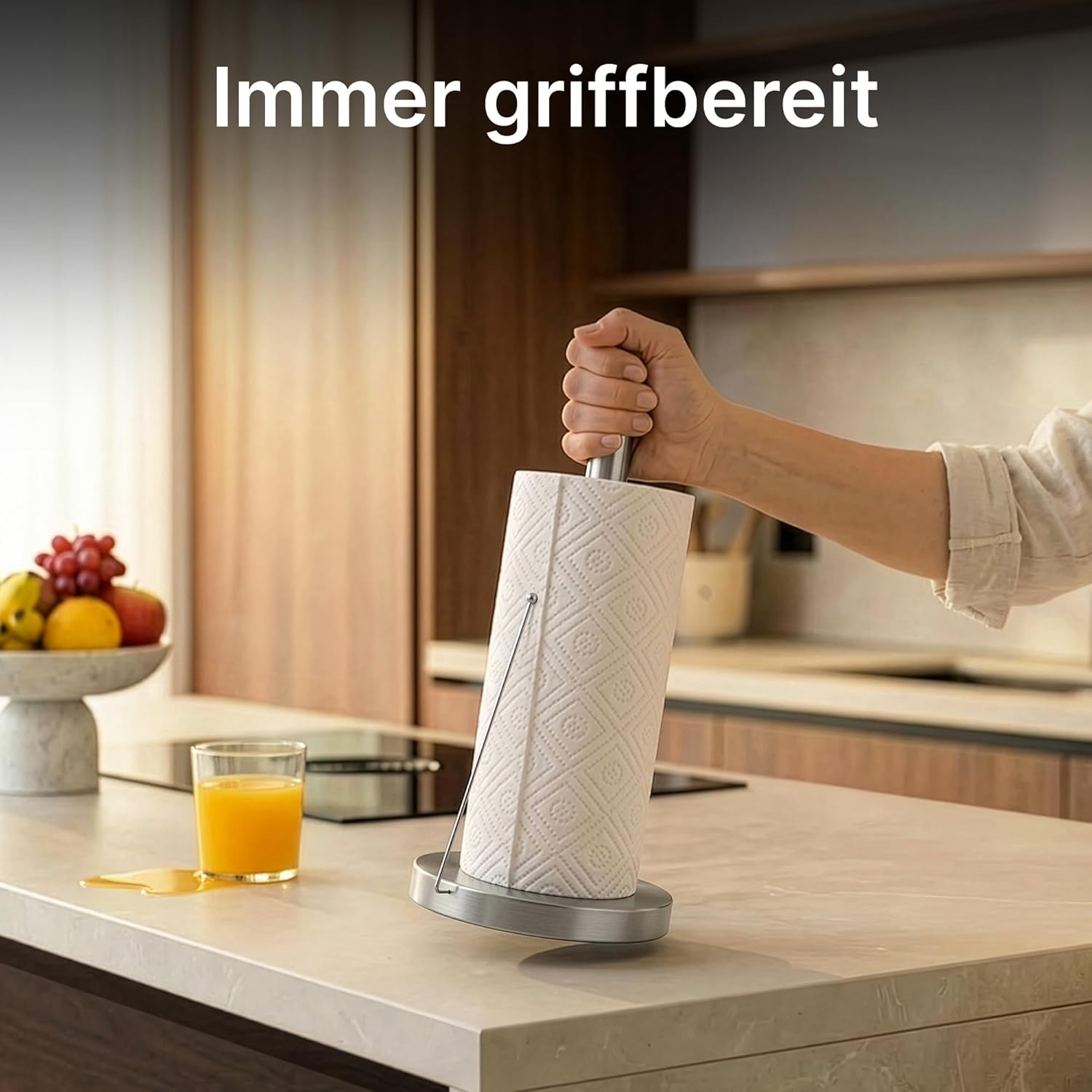 Minismus Kuechenrollenhalter stehend mit Anti-Roll Arm Papierrollenhalter