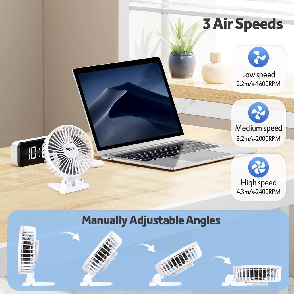 Mini USB Tischventilator 3 Geschwindigkeiten tragbarer Luefter schwarz