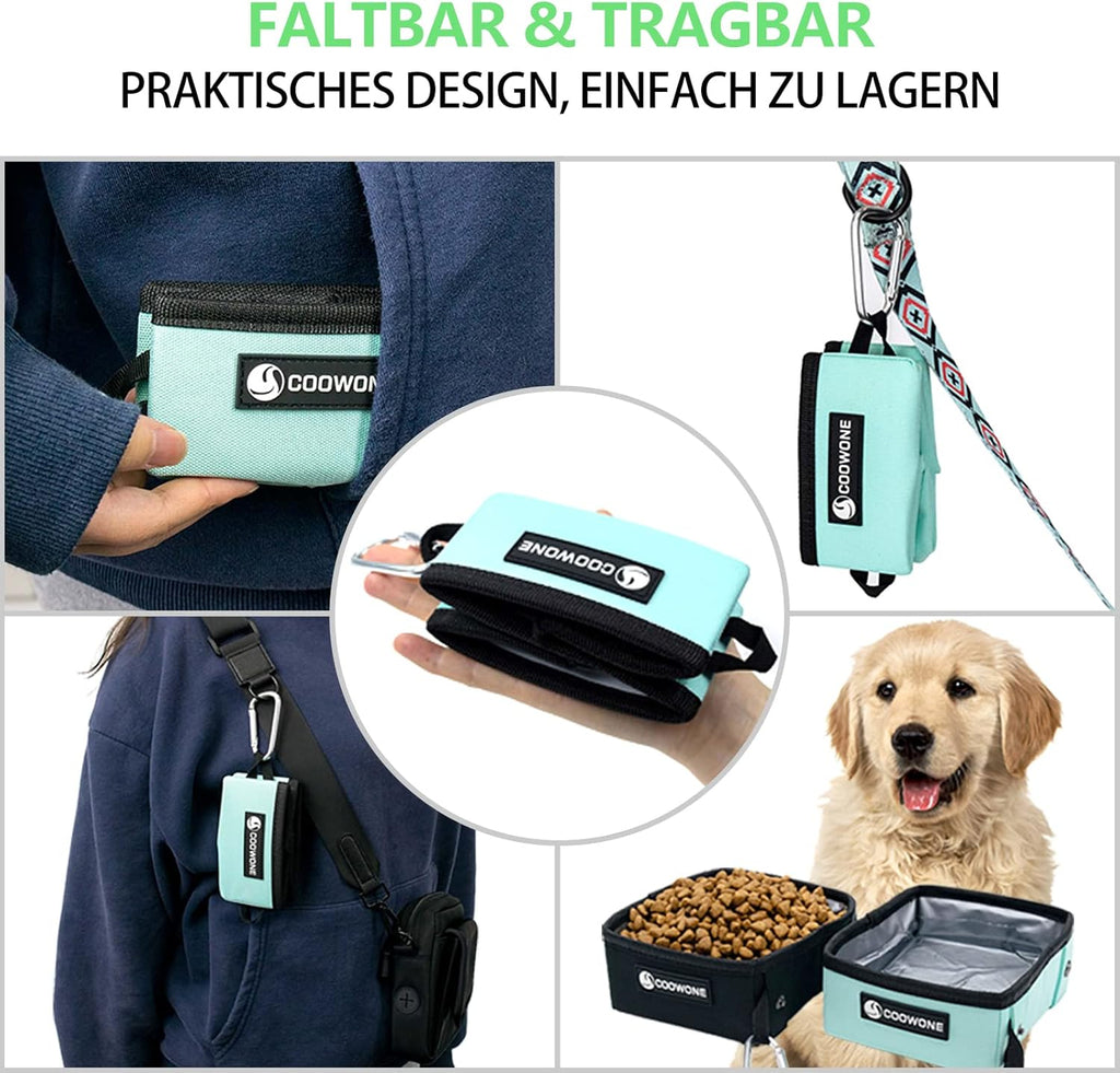 Faltbarer Trinknapf fuer Hunde und Katzen, 2er Set, auslaufsicher, reisefreundlic