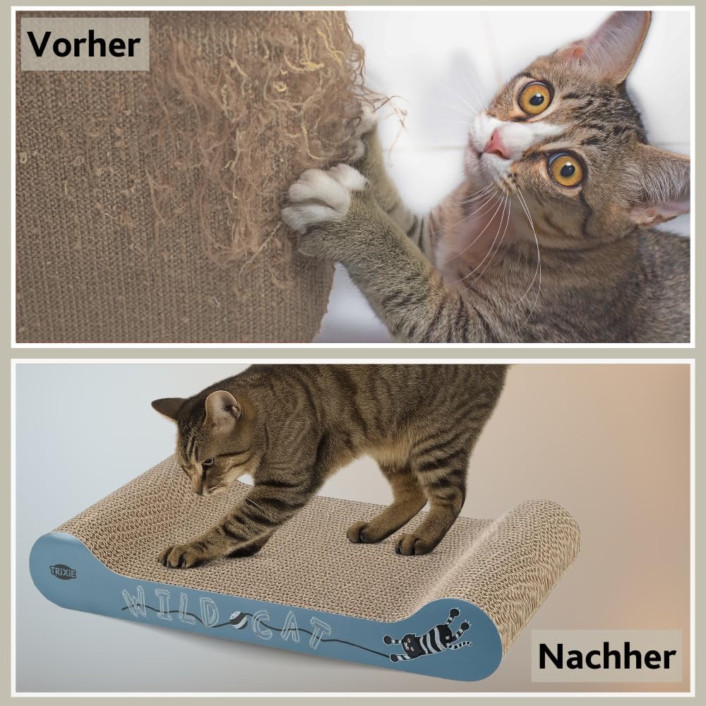 TRIXIE Kratzpappe Wild Cat 41x24x7 cm mit Katzenminze Kratzbrett
