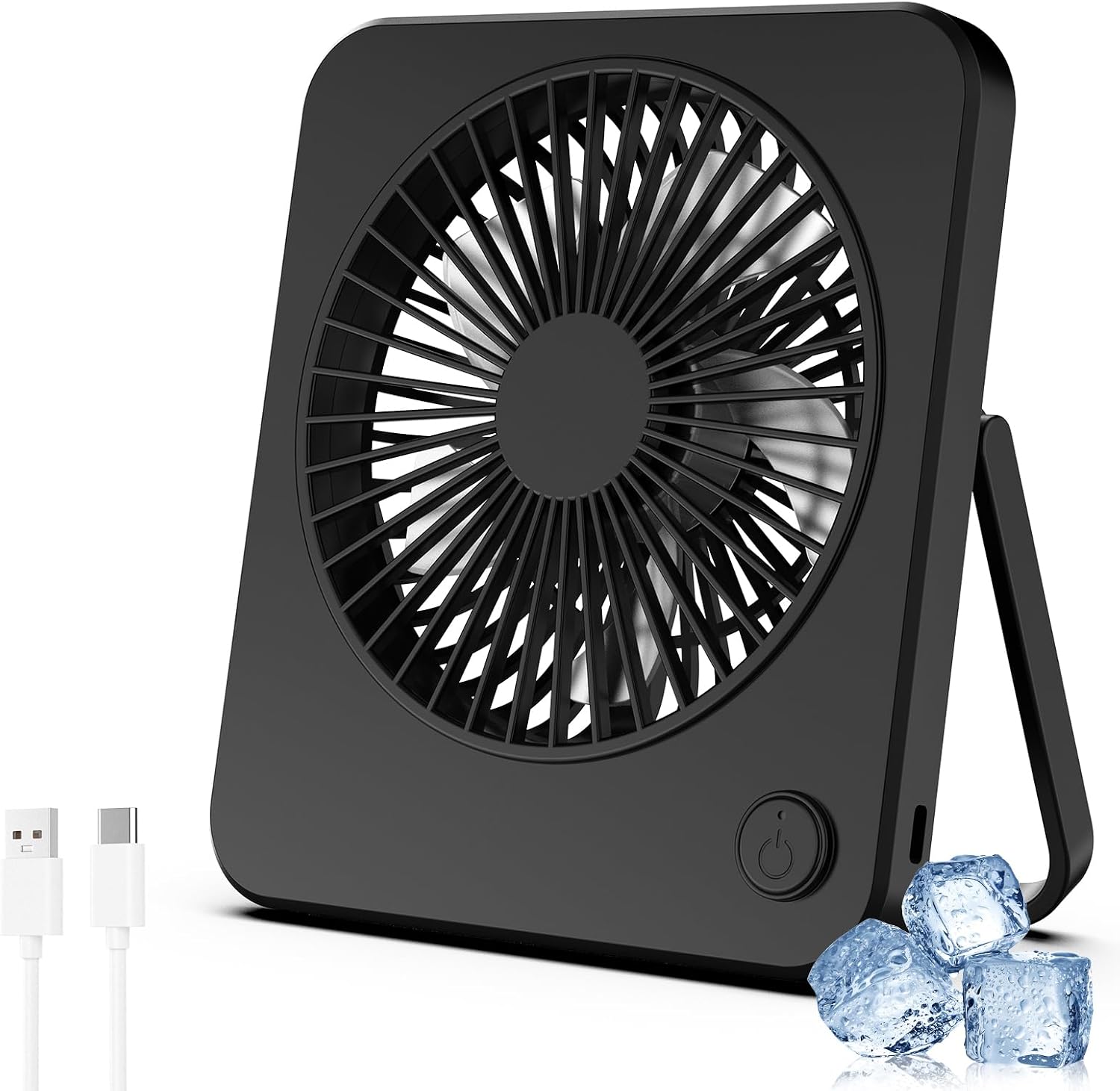 Hianjoo USB Tischventilator leise 3 Geschwindigkeiten schwarz, USB-Stromversorgu