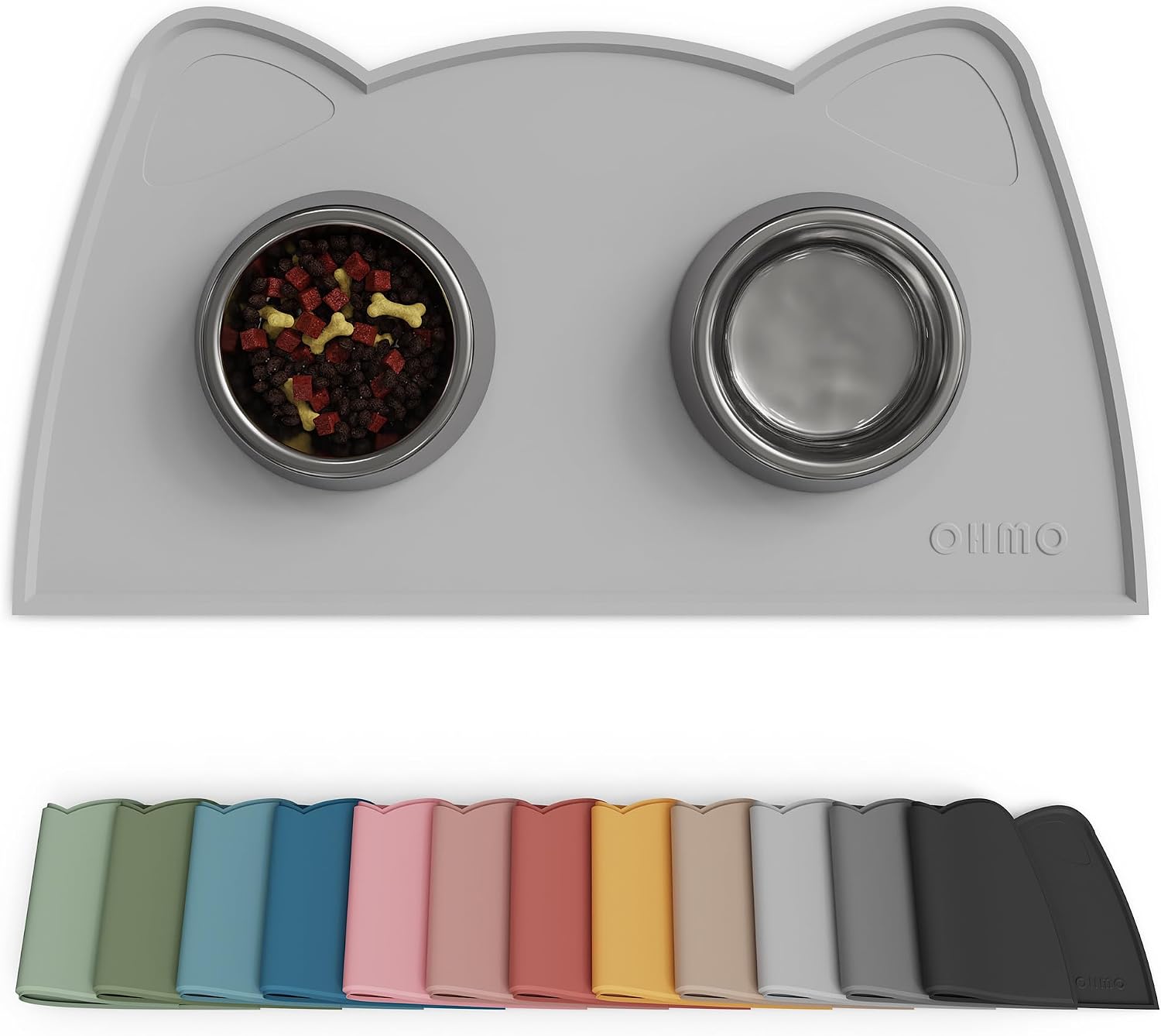 OHMO Napfunterlage 46x25 cm rutschfest silikon Wasserdicht fuer Hund Katze -61