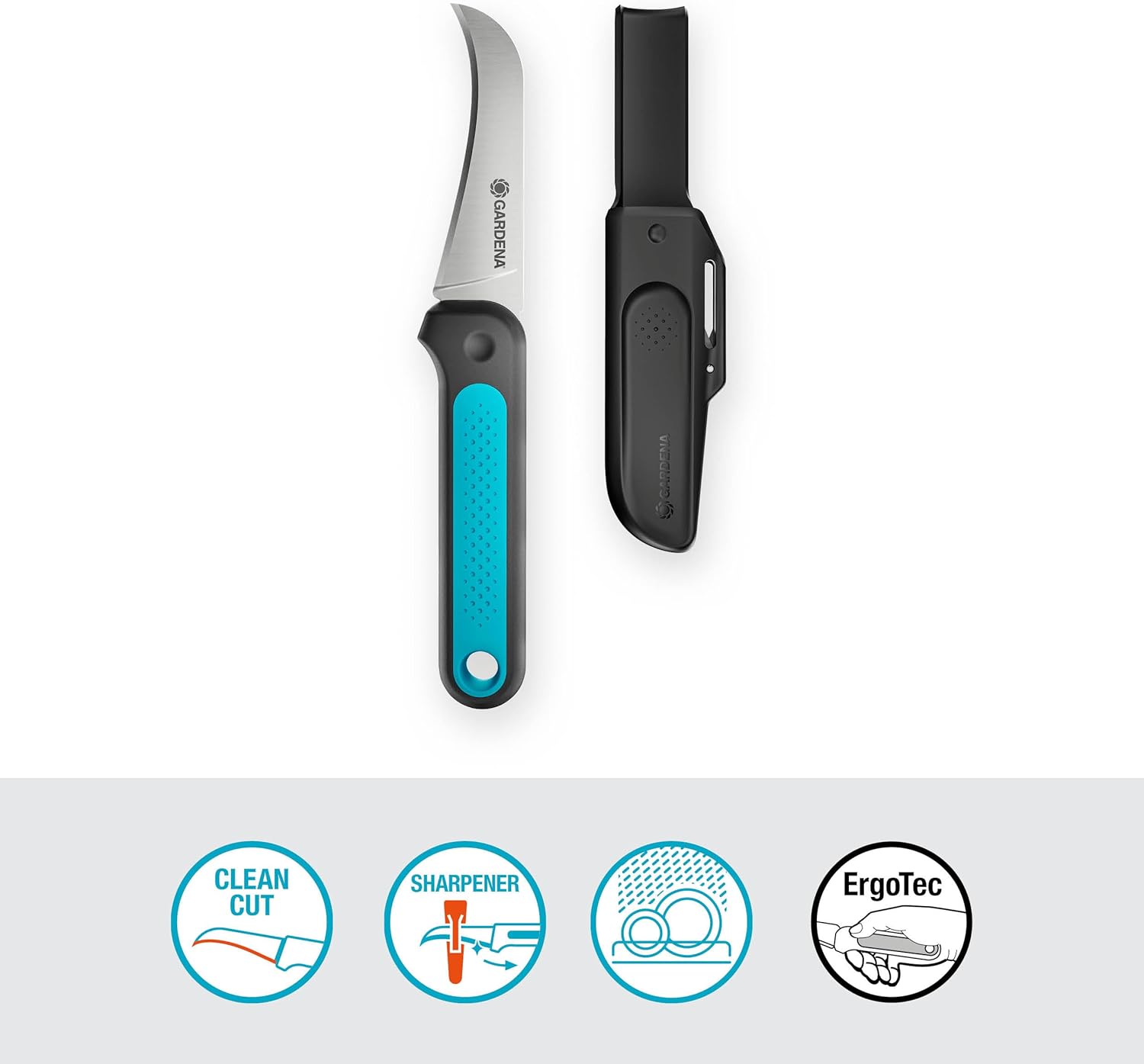 Gardena VeggieCut Erntemesser Edelstahl rutschfester Griff Guertel-Schleife