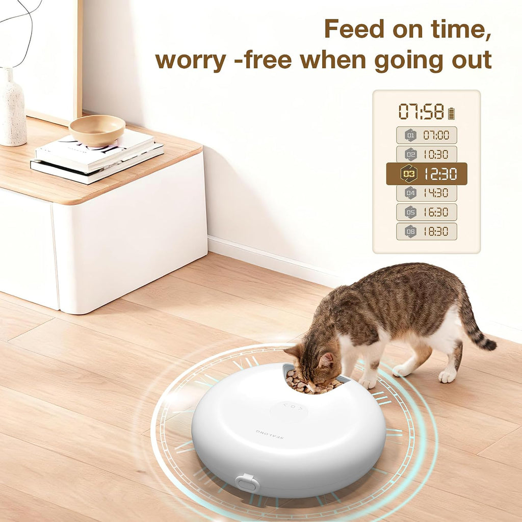 Intelligenter Katzenfutterspender mit App 6 Mahlzeiten und Kuehlakku