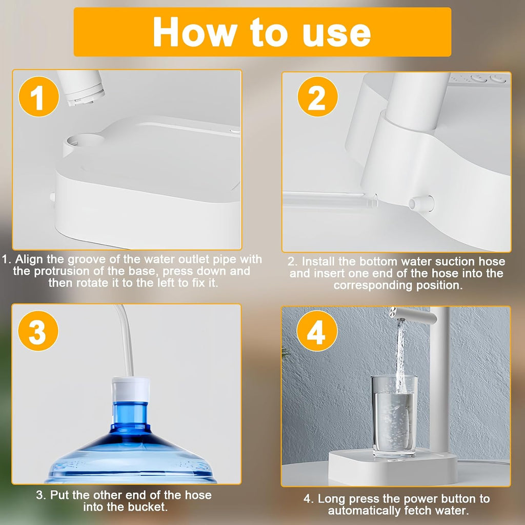Wasserspender Desktop 7 Stufen automatisch USB Wasserflaschen Pumpe Weiss