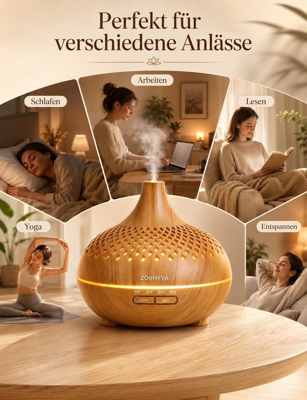 Aroma Diffuser 500 ml Duftdiffusor Set mit Fernbedienung LED Timer