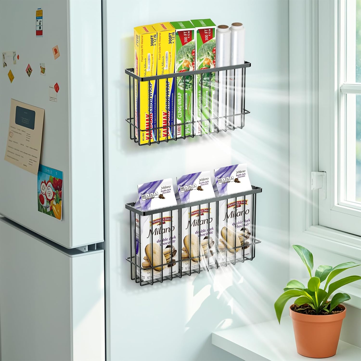 Schranktuer Organizer 2er Set selbstklebend Kueche Bad Aufbewahrungsbox
