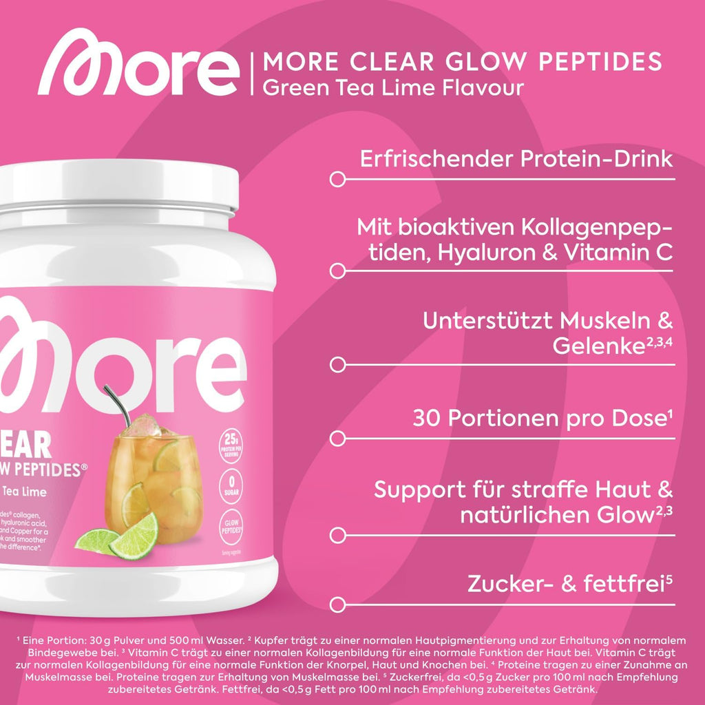 MORE Clear Glow Peptides Wassermelone unterstuetzt Muskeln Haut Gelenke Seh